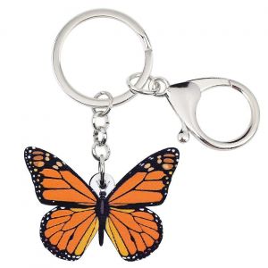 Porte-clés papillon Morpho coloré à motif floral, accessoire pour sacs et pochettes, cadeau idéal pour les amoureux de la nature, création artisanale. - Neuf