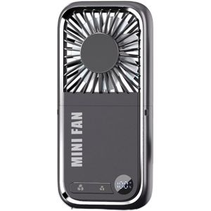Petit ventilateur portable pliable USB C rechargeable avec affichage numérique LED pour le bureau et les voyages - Neuf