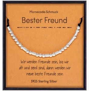 Kal-Cadeau D'ami Pour Femmes Et Filles - Bracelet En Argent Sterling Avec Code Morse Pour Meilleure Amiti&eacute; Soeur Soulmate, 16 Centimeters, Argent Sterling - Neuf
