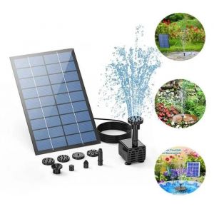 Fontaine Solaire - 2.0W Pompe de Fontaine Solaire Exterieure de Jardin avec 6 Buses pour Bain d'oiseau, Piscine, Décoration de - Neuf