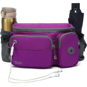 Sjzg-Running Waist Bag Fanny Pack Bum Bag With Two Invisible Bottle Holder For Men Women Hiking, Running, Dog Walking - Neuf