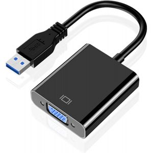 CFRY-Adaptateur USB vers VGA pour moniteur, VGA vers USB 3.0/2.0, 1080p, c&acirc;ble vid&eacute;o multi-affichage, pour ordinateur portable, ordinateur de bureau, PC, moniteur, projecteur, TV (ne prend pas en cha - Neuf