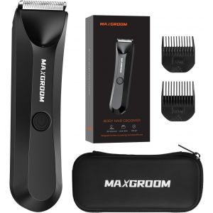 OAYEW-MAXRGROOM Tondeuse Intime Homme,Tondeuse Corps,Tondeuse Partie Intime Homme,Tondeuse &Eacute;tanche IPX7 avec LED pour Crops,Intime,Barbe,Aisselles,Jambe,Bras (Noir) - Neuf