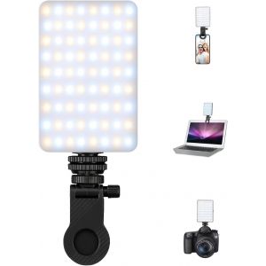 LORANKA-Portable Flash Selfie Light, 72LED Lumi&egrave;re T&eacute;l&eacute;phone Selfie Light, 3 Modes D'&eacute;clairage Ajust&eacute;s et 10 Niveaux de Luminosit&eacute;, 2700-6500K, 2000 mAh Battery, CRI 85+ Photo Light pour Tiktok, Lapt - Neuf