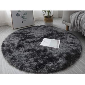 Tapis Rond Antid&eacute;rapant En Peluche De 60 Cm Pour Salon Et Chambre - Neuf