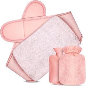 Jgd-3 En 1 Bouillotte Ceinture, Bouillottes Regles Douloureuses, 1l Bouteille Eau Chaude Avec Housse Peluche Et Ceinture, Bouillotte Ventre Pour Chauffe Main Cou &Eacute;paule Dos Taille(Rose) - Neuf