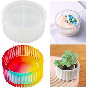 Moule En Silicone Pour Pot De Fleurs, B&eacute;ton, Moule En Pl&acirc;tre, Moule En Silicone, Pot De Fleurs, Moule En R&eacute;sine &Eacute;poxy, Petit Pot De Fleurs Diy Succulent, Bougies Chauffe-Plat, Bougeoirs - Neuf