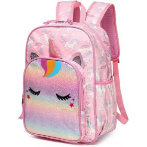 Sac à Dos Enfant, Léger Cartable Fille Garçon Primaire Maternelle 3 à 7 Ans Multi-poches Taille A4 Sac d'École avec Boucle de Poitrine et Bandes Réfléchissantes pour Scolaire Voyage[T345] - Neuf