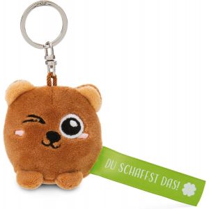 Kal-Porte-Clés Ours Avec Inscription En Allemand « Du Schaffst Das! » Vert 5 Cm - Neuf