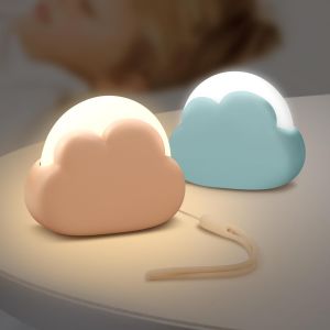 Veilleuse Enfant Nomade Lampe Nuage De Nuit Maternité Lampe Chevet Rechargeable Chambre Bébé Cadeau Nouveau-Né Fille, Abs, Blanc - Neuf