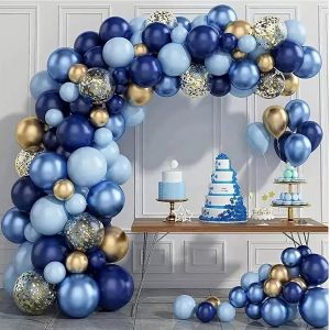 SJZG-Ballons En Latex Pour F&ecirc;te D'Anniversaire, Mariage, Salle De Bain, Saint-Valentin - D&eacute;coration De F&ecirc;te (Th&egrave;me Bleu, 133) - Neuf