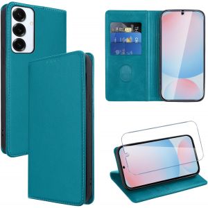 SJZG-Coque Cuir Pour &iquest;&iquest;&iquest;&iquest;&iquest;&iquest;&iquest; &iquest;&iquest;&iquest;&iquest;&iquest;&iquest; &iquest;&iquest;4 Fe 6.7"" Avec 1 Verre Tremp&eacute; Etui &Agrave; Rabat En Pu Porte-Cartes Portefeuille Support Flip Housse Magn&eacute;tique Antichoc Anti-Rayures Case,Light Blue - Neuf