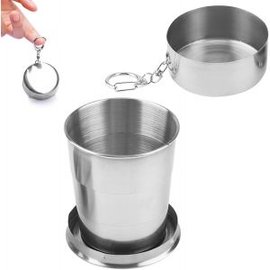 Eryi-Tasse Pliable En Acier Inoxydable,Tasse Pliable,Tasse Rétractable Pliante, Verre Pliable,Mug À Café Portable, Gobelet Pliable En Acier Inoxydable Tasse Pliable Mug De Voyage Avec Mousqueton,150m - Neuf
