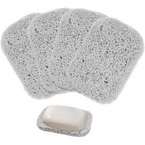 Lot de 4 Porte-Savon,Antid&eacute;rapants et Durables &eacute;conomiseur de Savon avec Forme de Bobine de Drainage Automatique pour Ranger leSavon (Blanc,4) - Neuf