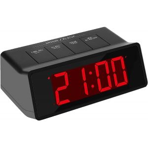 R&eacute;veil Num&eacute;rique Piles Avec luminosit&eacute; R&eacute;glable,Alarme Puissante, Fonction Snooze,Affichage LED Rouge,R&eacute;veil &agrave; Piles pour Bureau, Table de Chevet,Chambre &agrave; Coucher,Table de Chevet,Horloge LED Sans Fil - Neuf