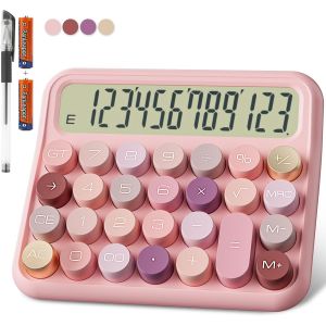 Calculatrice m&eacute;canique 12 Chiffres, &eacute;cran LCD Extra Large de 5 Pouces, Calculatrice de Bureau &agrave; Piles, Gros Boutons faciles &agrave; Presser, &eacute;cran inclinable &agrave; 15&deg; pour Les Enfants. - Neuf