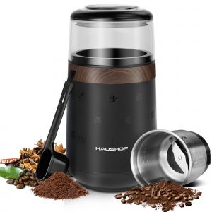 Moulin a Cafe Electrique 150 W HAUSHOF , Lames en Acier Inoxydable, pour Moudre Grains a Cafe, Epices, Graine de Lin, Poivre, et Autres Qualite Alimentaire 75 g - Neuf