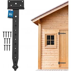 Charni&egrave;re &agrave; Penture Droite - 350 mm - Rev&ecirc;tement Thermolaqu&eacute; - Charni&egrave;re Portail Bois en T Charni&egrave;re Noir Charniere Porte Charniere Portail Exterieur Gond Portail Exterieur - Neuf