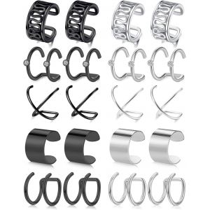 Kal-Manchette Boucle D'oreille Ear Cuff Cha&icirc;ne Pour Femmes Goujons Faux Dangle Boucle D'oreille Wrap Clip Crawler Cha&icirc;ne Hommes Femmes Diamant Cartilage Piercings - Neuf