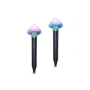 R&eacute;pulsif solaire anti-taupes avec lumi&egrave;res LED pour souris, serpents et autres nuisibles - Lot de 2 - Neuf