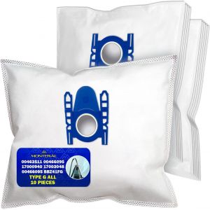 10 Pièces Sac Aspirateur en Microfibre Type G ALL avec le Code 463511 00463511 466095 00466095 17000940 17003048 BBZ41FG pour Bosch pour - - Neuf