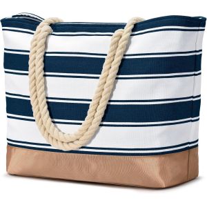 Sac De Plage Avec Fermeture Éclair - Grand Sac De Shopping Étanche - Sac De Voyage Pour Femme - Sac À Main - Cadeau Pour Femme[H1393] - Neuf