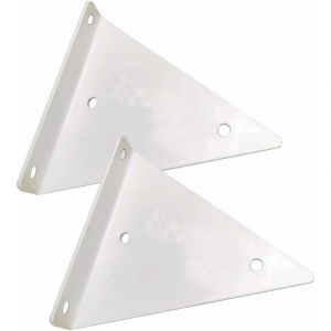 Support d'étagère triangulaire flottant en métal, support d'étagère mural dissimulé, support de décoration DIY pour chambre à coucher, salon, salle de bain, 2 pièces (8 x 10 cm, blanc) - Neuf