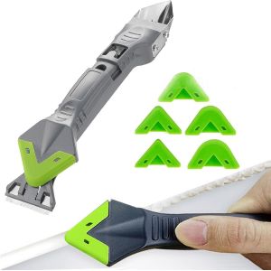 lbgwp60-Outil D'Enlèvement De Silicone 5 En 1 Kit, Outil D'Étanchéité De Silicone, Multifonction De Racloir De Nettoyage, Outil Racloir Adhésif, Pour L'Élimination Des Taches, Scratch Silicone - Neuf