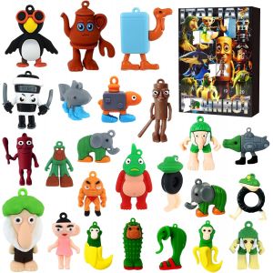 24 Pi&egrave;ces Calendrier de l'Avent Italien Brainrot 2025, Jouets 24 Jours Tralalero Tralala Figurine Jouets Italian Brainrot Figurines Animaux Dr&ocirc;le en Silicone 3D pour Fans Enfants Cadeaux de No&euml;l (B) - Neuf