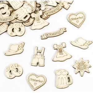 Lot de 104 confettis en bois pour f&iquest;&ordm;te de la bi&iquest;&iquest;re - D&iquest;&iquest;coration de table bavaroise - Confettis bavarois - D&iquest;&iquest;coration de table - Edelweiss - Bi&iquest;&iquest;re Dirndl - D&iquest;&iquest;coration de table - Neuf