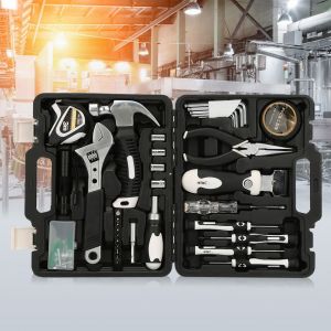 Kit d'outils menagers 55 pieces, ensemble d'outils combines pour reparation de maison, bricolage, 101055 - Neuf