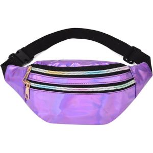 RFCBC-HIFOT Holographique Sac Banane pour Enfants, Sac de Poitrine avec Ceinture Réglable Sac a Dos Convient aux Sports de Plein air, aux Voyages - Neuf