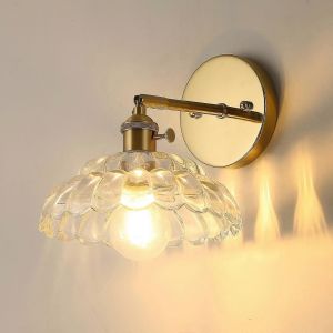 Vintage Appliques Murales, De P&eacute;tale De Tulipe En Verre, Interrupteur De Salle De Bains Mur De Miroir, Chambre &Agrave; Coucher, La Vanit&eacute; De La Lampe Du Couloir - Neuf