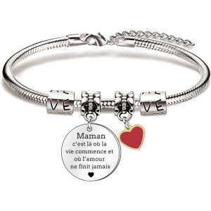 Eryi-Cadeau Fete Des Meres Maman Bracelets Cadeaux Maman Cadeau De Fête Des Mères Bracelet Maman Femmes Bijoux Bracelet Mère Cadeau D'anniversaire Maman D'amour - Neuf