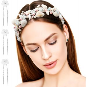 Kal-Bandeau Cheveux Femme Accessoire Cheveux Mariage & 3 Pinces À Cheveux En U, Serre Tete Femme Bijoux Cheveux Accessoires Cheveux Femme Bandeaux Mode Pour Femmes - Neuf
