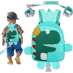 Harnais De Sécurité Pour Enfant, Sac À Dos Avec Laisse De Sécurité, Ceinture Anti-Perte De 1,5 M Pour Bébé, Rênes De Sécurité, Laisse Avec Lien Au Poignet, 25,5 X 9 X 30 Cm (Dinosaure) - Neuf