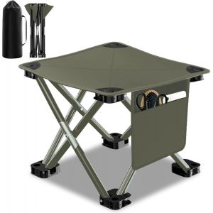 Eryi-Tabouret De Camping Pliable 33 X 33 X 33 Cm - 180 Kg - Avec Poches Latérales Et Sac De Rangement - Léger - Pour Camping, Pêche, Concerts, Extérieur - Neuf
