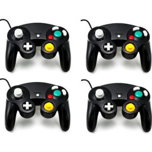 Manette De Jeu - Nintendo - Gamecube/Wii - Lot De 4 - Noir - Filaire - Vibration - Neuf