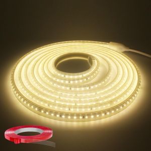 Ruban Led 5m, Tr&egrave;s Lumineux Bandeau Led 220v 230v Sans Transformateur Etanche Ip65 Bande Led 120 Leds/M, 4000k Bandeau Lumineux Avec Interrupteur, Blanc Naturel - Neuf