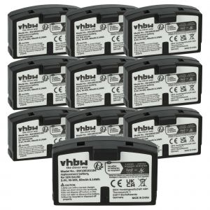 vhbw 10x Batterie compatible avec Sennheiser RS40, RS30, RS45, RS2400, RS400, RS5, RR 820 S, RS4 casque audio, &eacute;couteurs sans fil (60mAh, 2,4V, NiMH) - Neuf