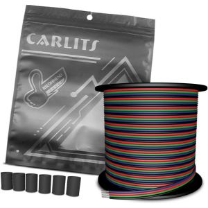 VornixorSarlshop-30m 22 AWG 4 Couleurs RGB C&acirc;ble D'extension Fil Cordon Ligne, 4x0.32mm&sup2; 12 / 24V DC 100ft Lumi&egrave;res LED 4 Broches Fils Bande Etendre la Bobine de Fil pour 5050 3528 RGB LED Bande - Neuf