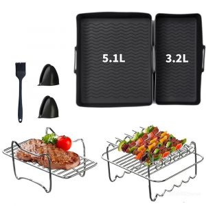 Ensemble D'Accessoires Pour Friteuse &Agrave; Air Tefal Ey 901840 ,Tower Vortex 17099,Lakeland 26920,Salter Ek5729,Doublure De Friteuse &Agrave; Air,Support De Friteuse &Agrave; Air.Full Set - Neuf