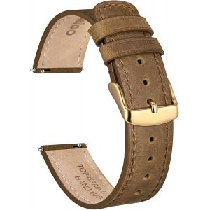 Kal-Bracelets De Montre En Cuir De Cheval Fou Pour Hommes Femmes, Bande De Remplacement Vintage À Dégagement Rapide De 18 Mm 20 Mm 22 Mm Avec Acier Inoxydable - Neuf