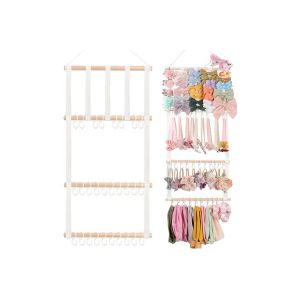 Organisateur Mural Pour Bandeaux Et N?Uds Pour Cheveux Avec 30 Crochets, Id&eacute;al Pour Ranger Les Accessoires De Filles. - Neuf