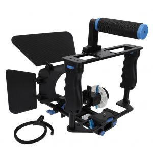 Stabilisateur de camera video DSLR professionnel YELANGU C200, cage de support/boite mate/mise au point continue - Neuf