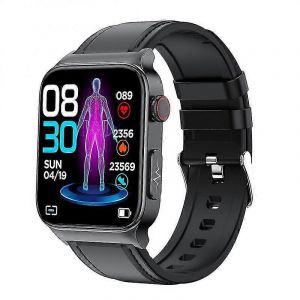 Montre connect&eacute;e E500 pour diab&eacute;tiques, avec ECG + PPG et HRV, pour hommes et femmes. Montre connect&eacute;e HD d&eacute;di&eacute;e &agrave; la sant&eacute; et au fitness, avec suivi de la fr&eacute;quence cardiaque, de la pression art&eacute;rielle et du sommeil. Bracelet noir. - Neuf