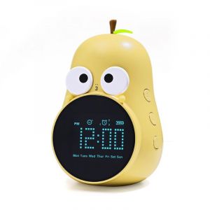 Reloj Despertador Digital (Amarillo) Para Niños, Con 6 Timbres, Reloj De Escritorio Antipicazón Con Pantalla Led De Día Y Batería Recargable Por Usb. - Neuf