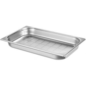 Eryi-Bac Gastronorme, Gn 1/1, Avec Fond Perforé Uniquement, Récipient Gn, Empilable, Bords Lisses, Résistant À La Température De -40° À 300°C, 9l, Hauteur: 65mm, Inox - Neuf