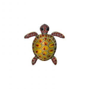 Broche Fleur Plaqu&eacute;e Or Et Abeille Tortue De Mer, Bijoux Pour Femme - Neuf