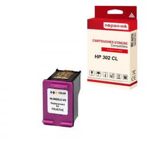 NOPAN-INK - x1 Cartouche compatible pour HP 302 CL XL 302 CLXL Cyan + Magenta + Jaune pour HP DeskJet 2130 2134 3630 3630 Series 3636 3639 Envy 4520 - Neuf